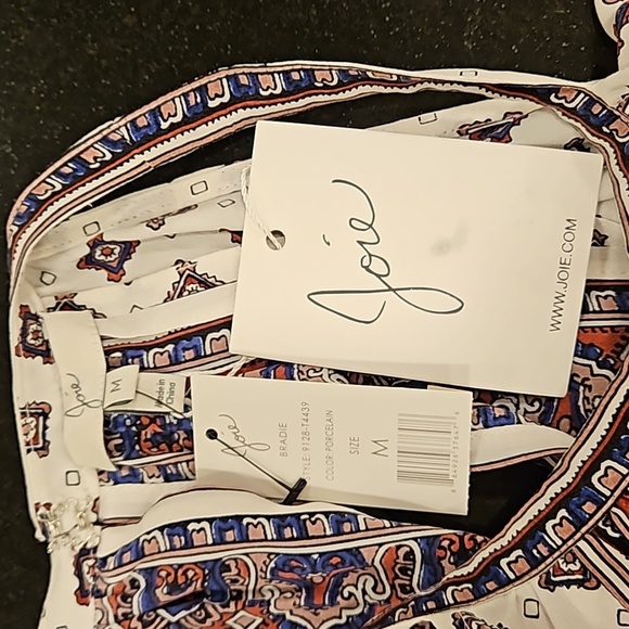 💕JOIE💕 Bradie 100% Silk Cami Top ~  Porcelain Border Print Medium NWT - Picture 15 of 16